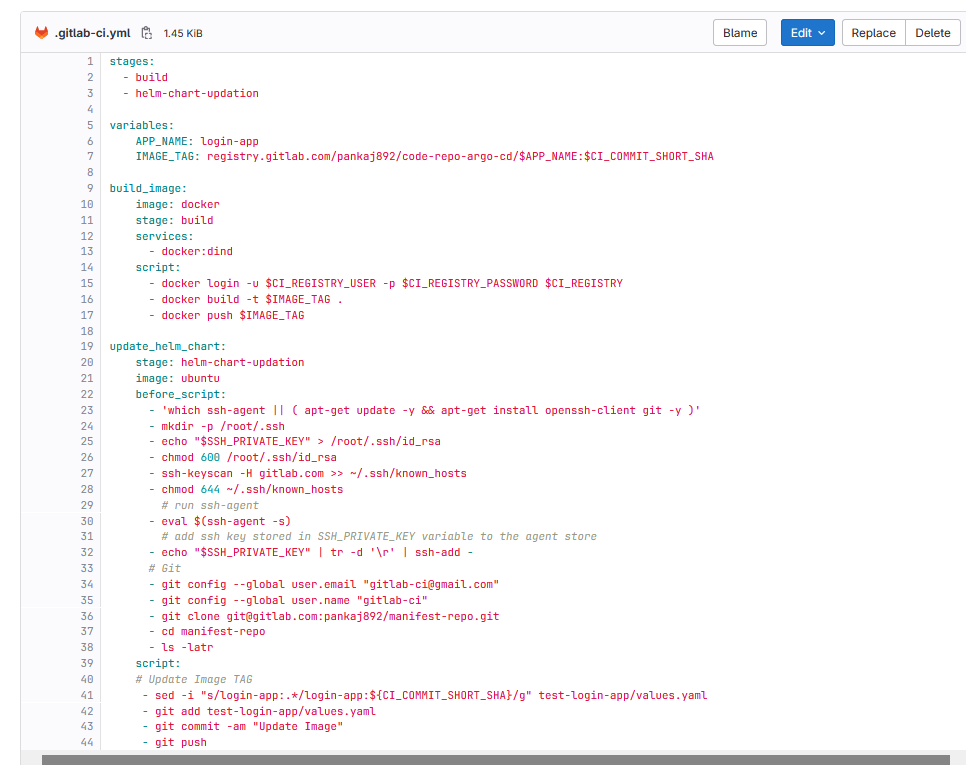 Gitlab CI file