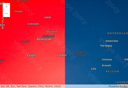 Half blue half red image as texture rendered to screen