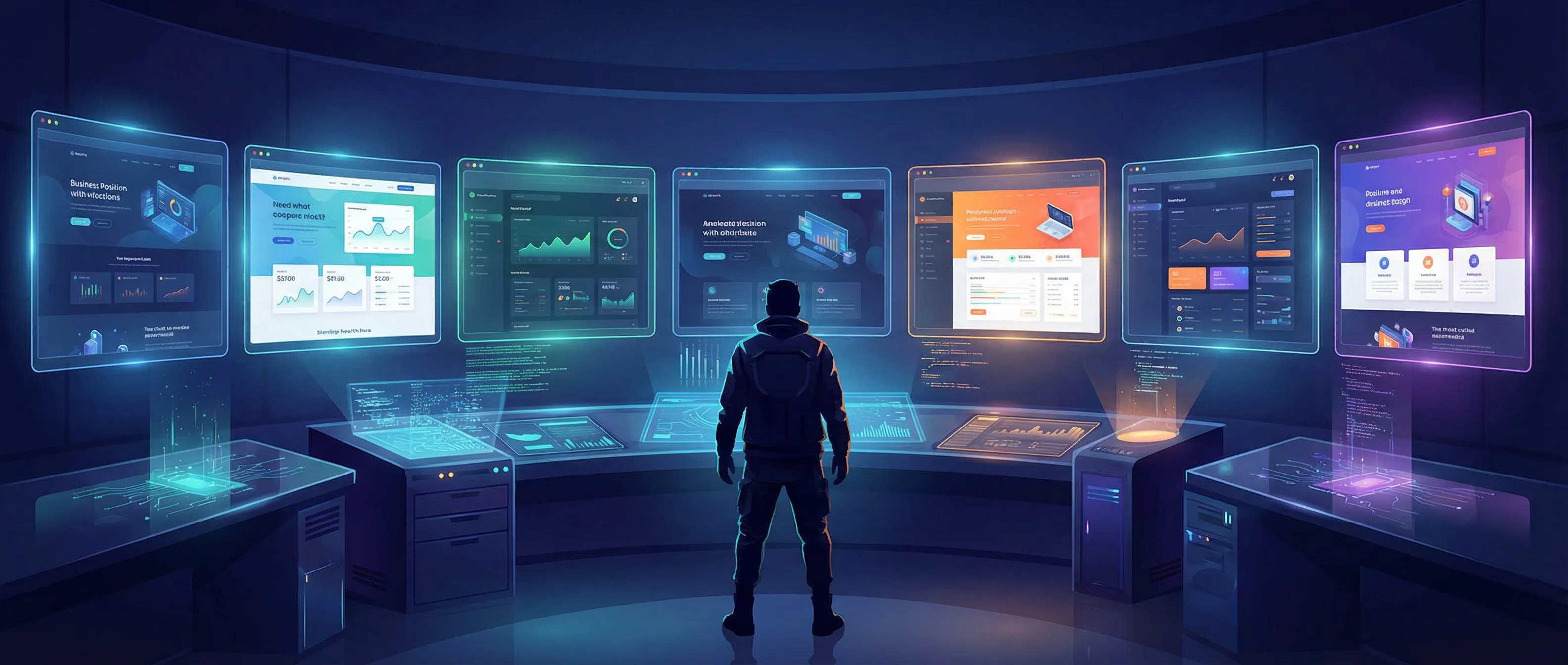Multiple screen control room
