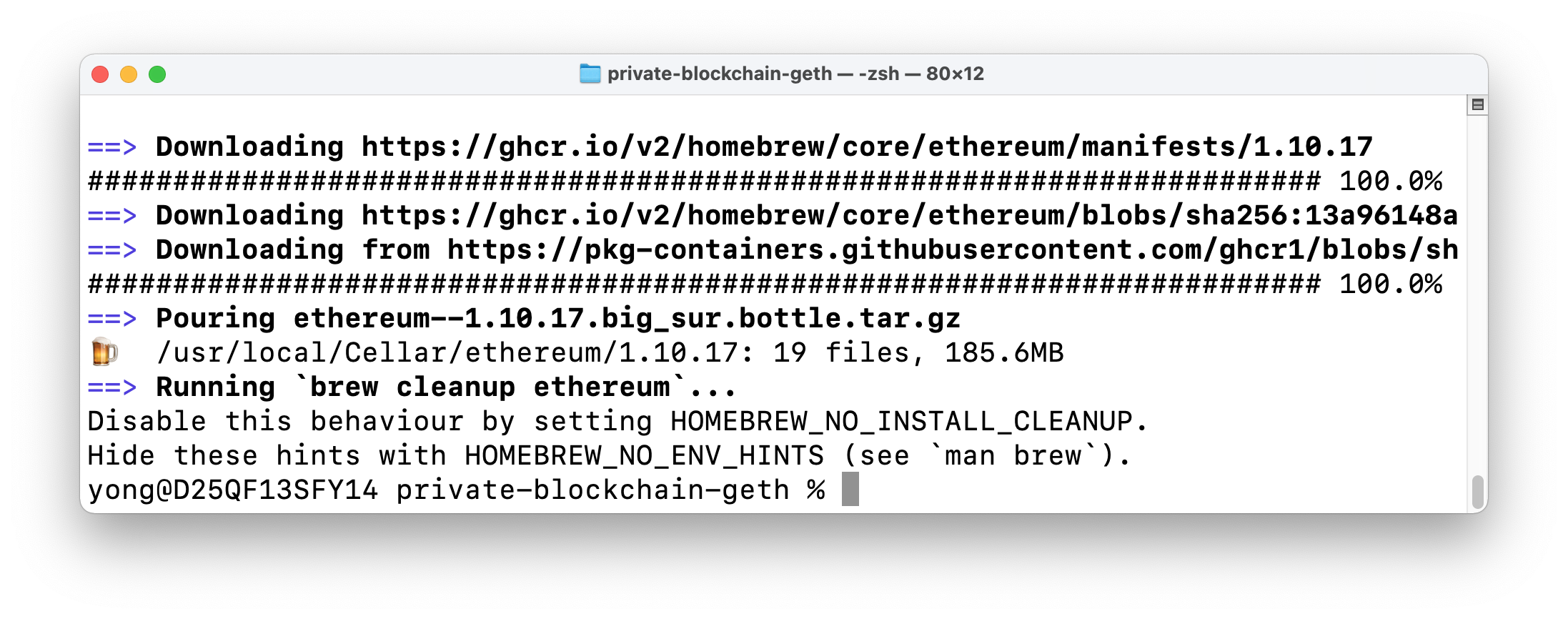GitHub - hyc0812/private-blockchain-geth: Interact with a command-line tool  for running a private Ethereum blockchain network