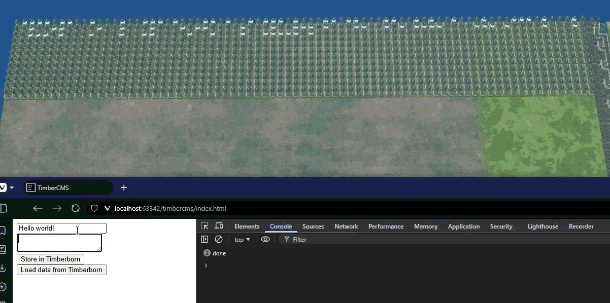 一個 GIF 動畫，展示了 Timberborn HTTP 控制桿在保存文字時如何更新。