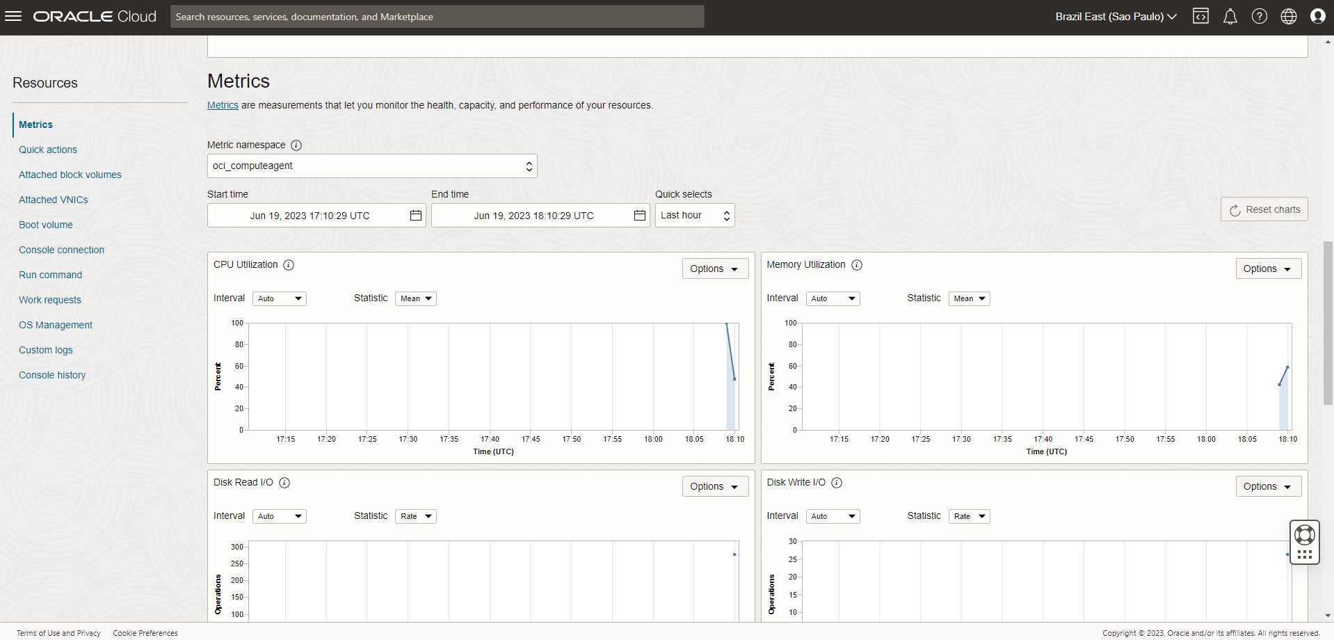 Métricas de uso e outras configurações