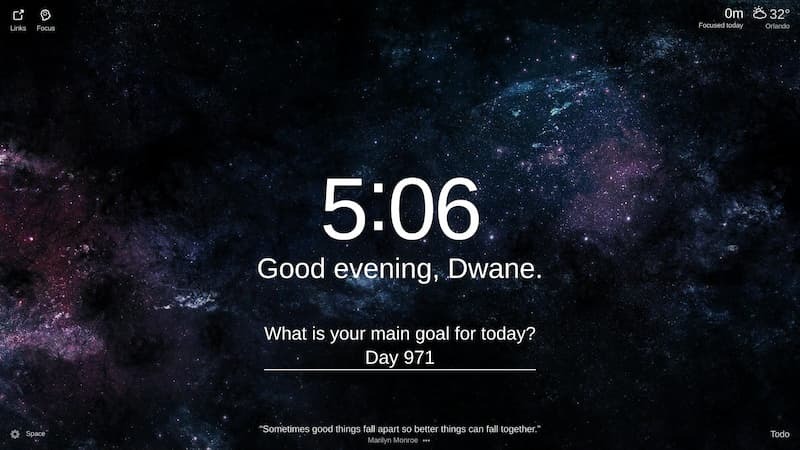 A dark blue, black and purple background with a starry night sky