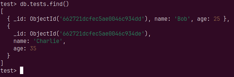 Data insertion successful