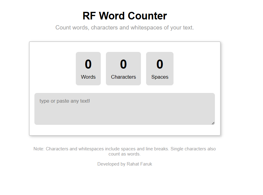 RF Word Counter