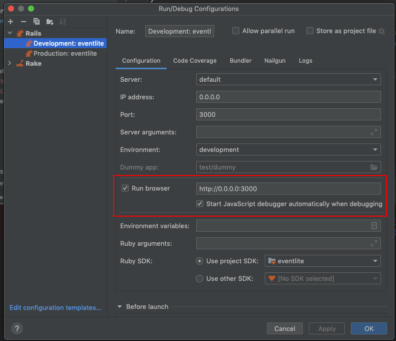 Run/Debug Configuration
