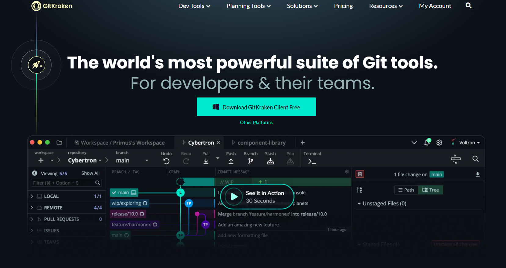 GitKraken 網站圖片