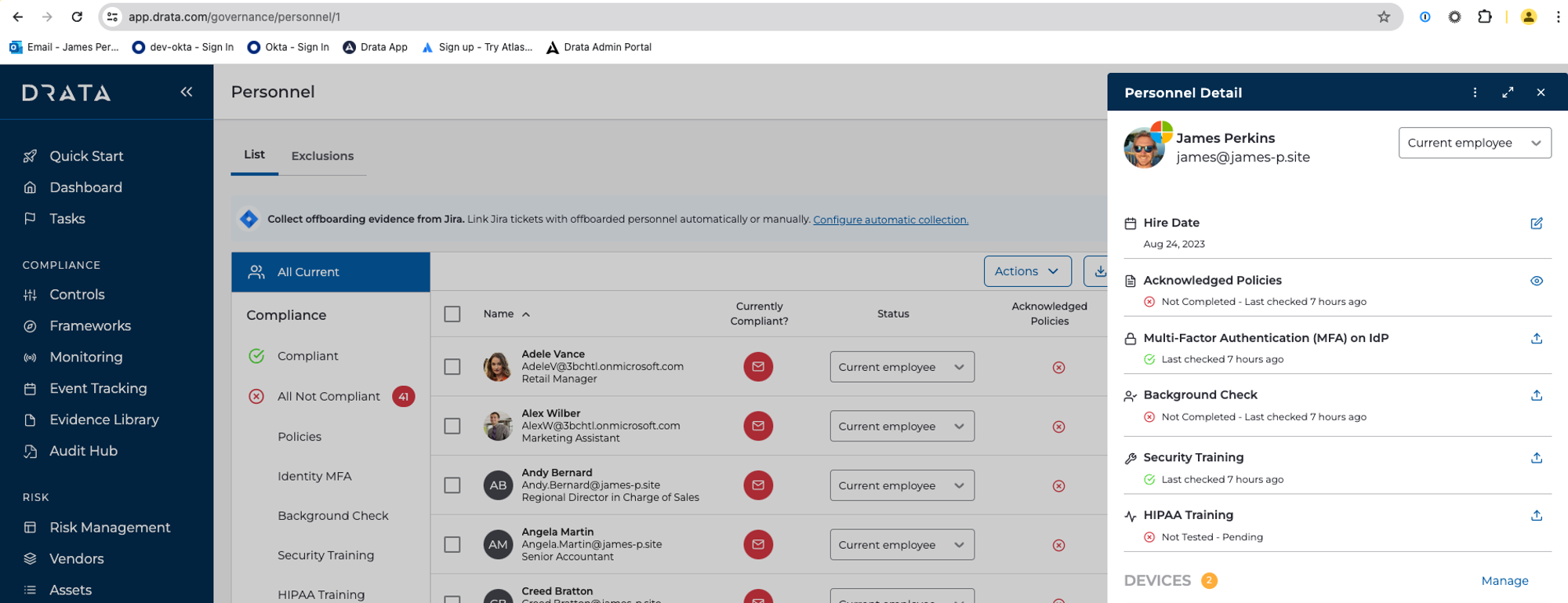 Personnel ID in Drata