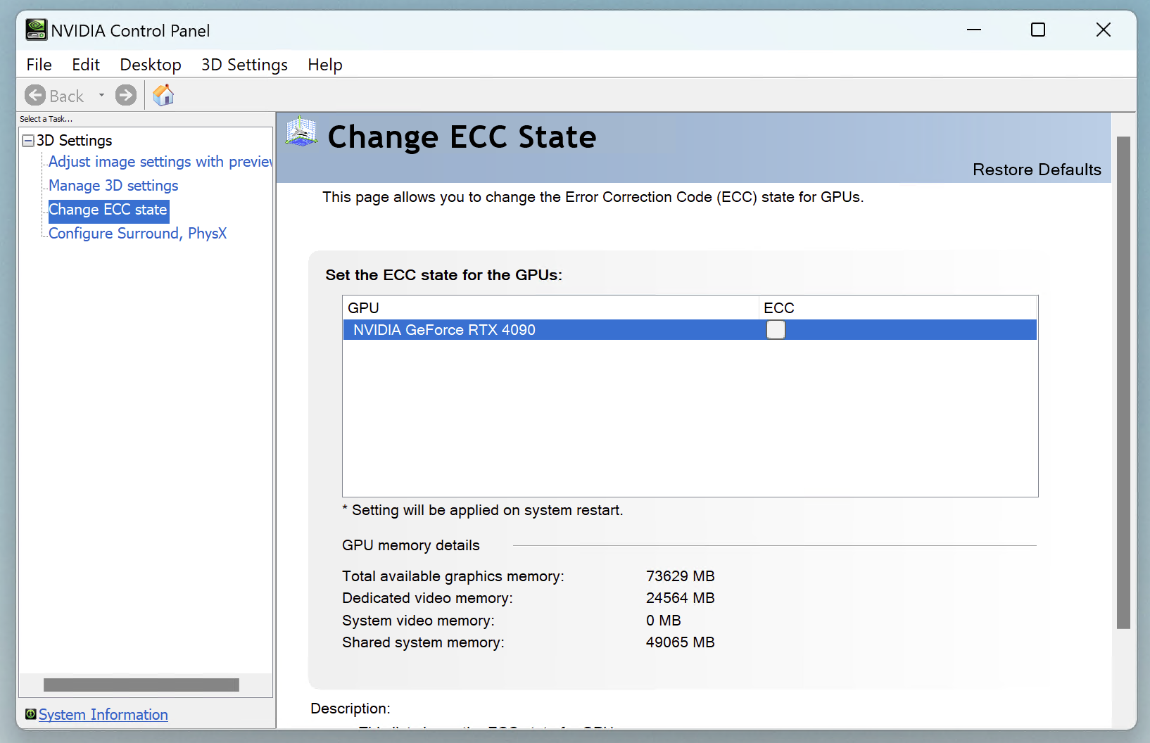 Nvidia Control Panel