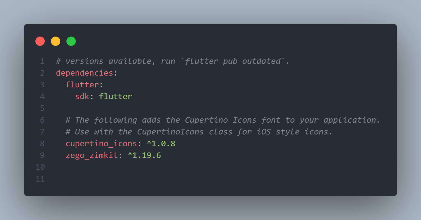 ZIMKit ์์กด์ฑ