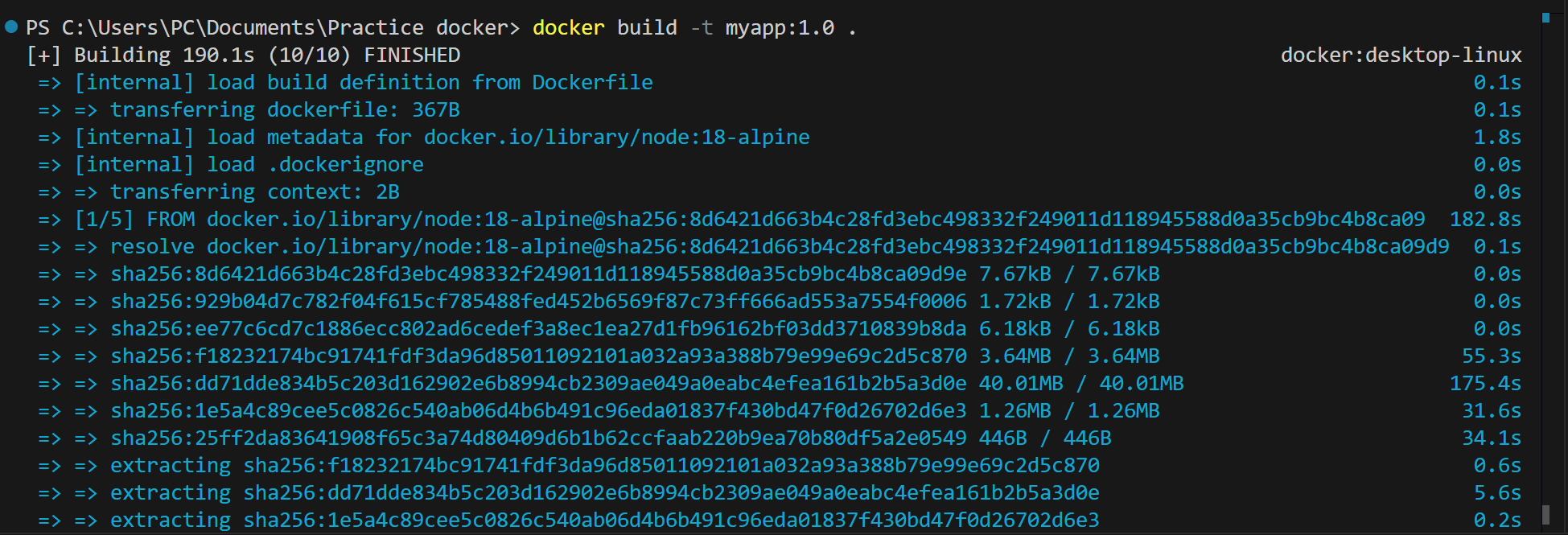 成功建置 Docker 映像