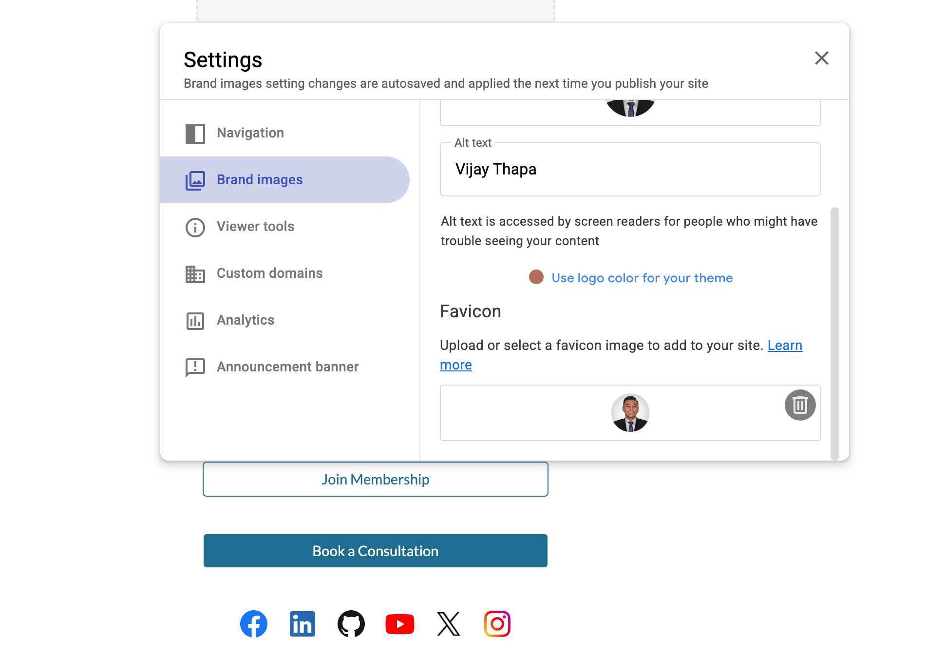 Add Favicon to display on browser tab