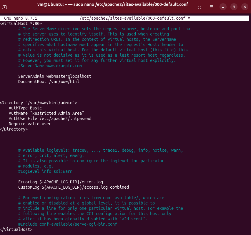 带有 Directory 块的 000-default.conf
