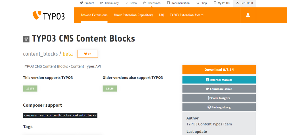 TYPO3 Road map and Support