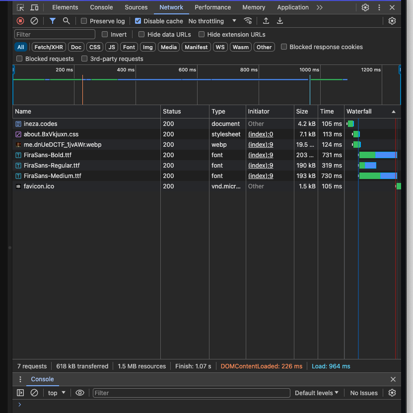 An after image showing network logs after moving to astro