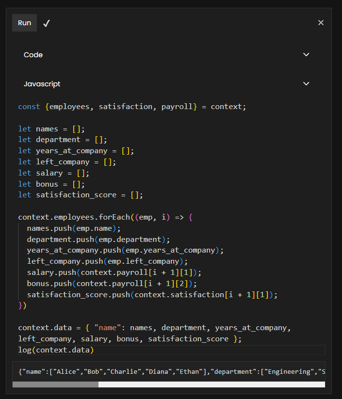 JavaScript Code Stage in Pipeline