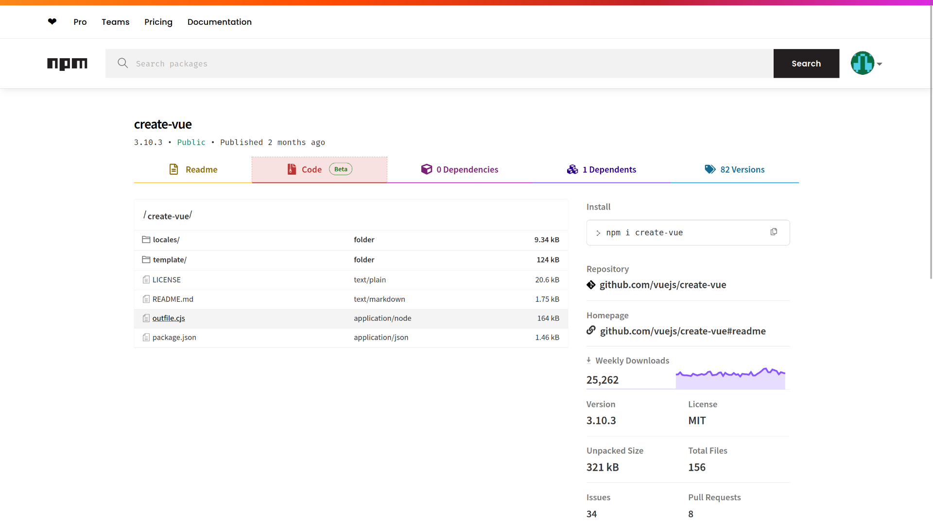 'create-vue' npm package