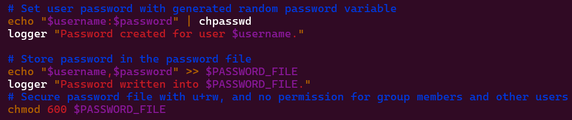 User Creation - chpasswd