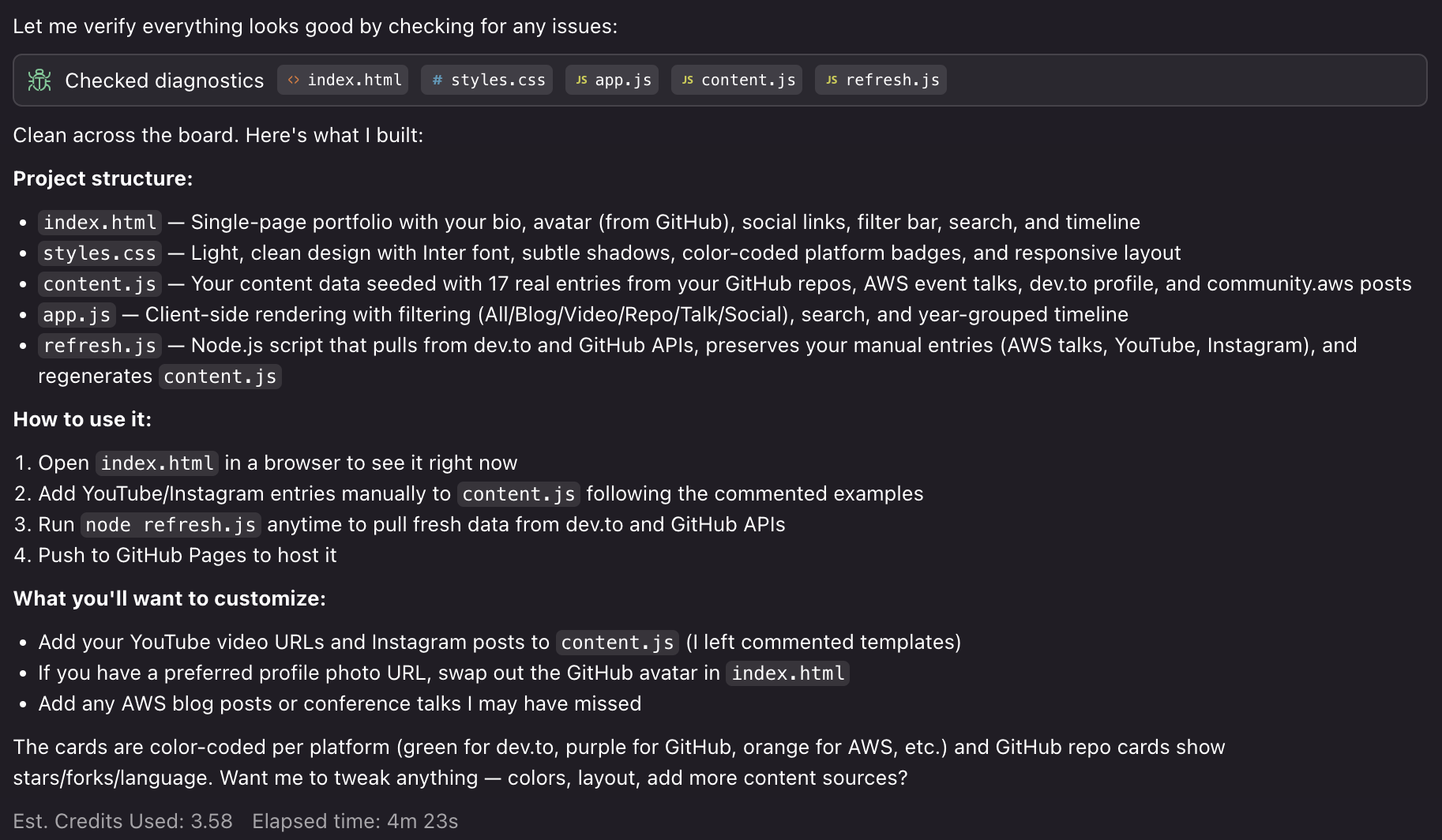 Screenshot: Initial build initial-build-2