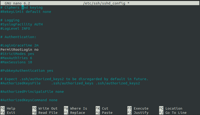 root Login in SSH Config File
