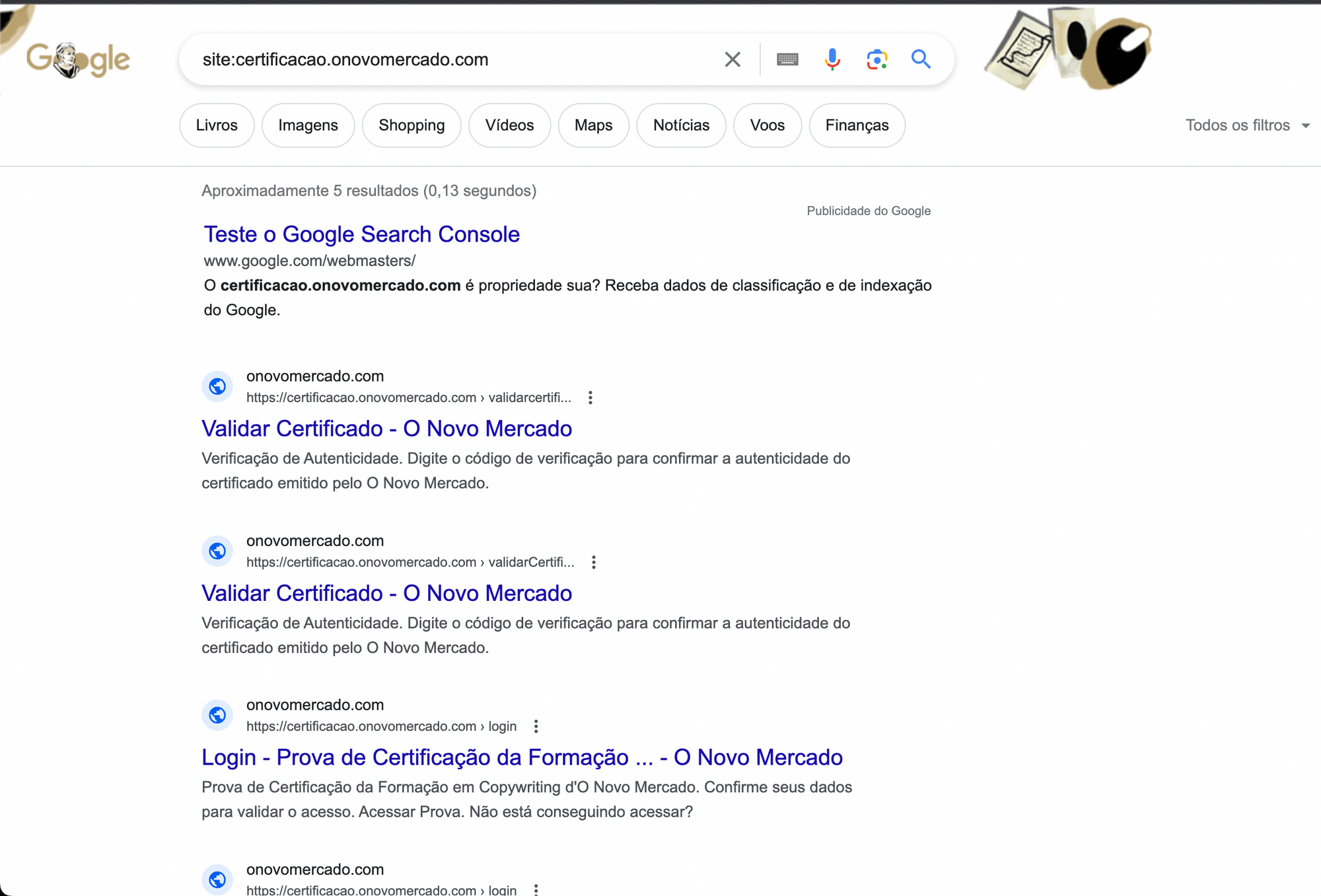 Google dorking result