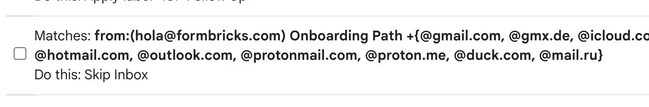 Gmail filters