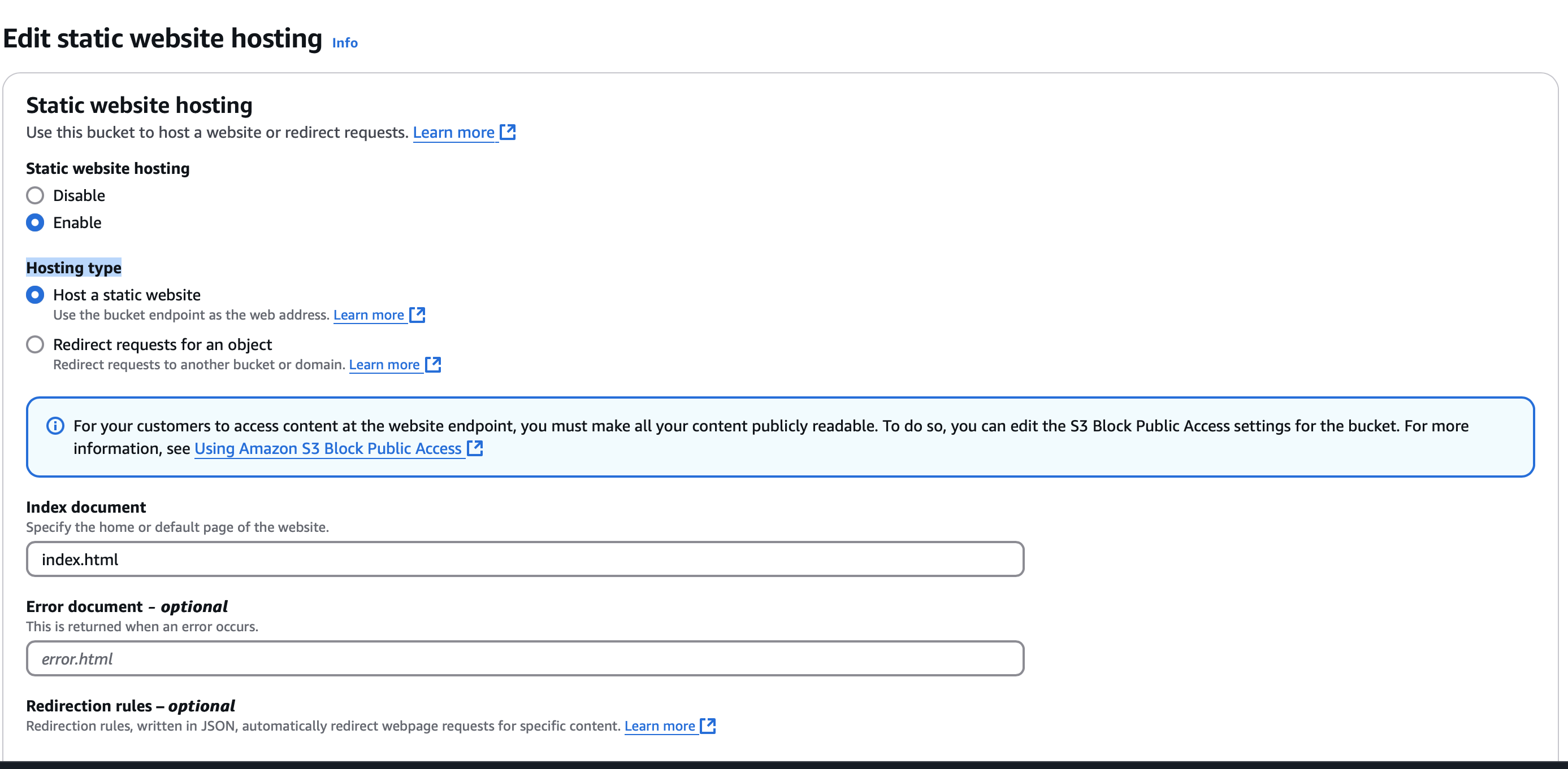 static website s3