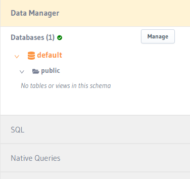 Click "default" in the sidebar