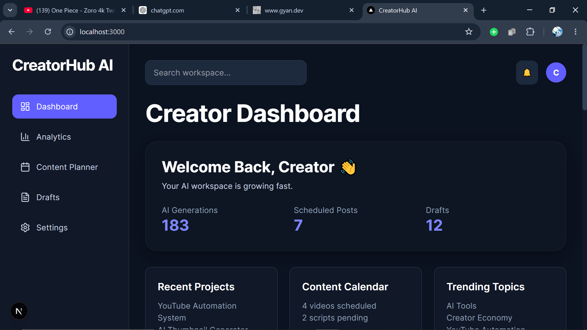 Redesigned DASHBOARD