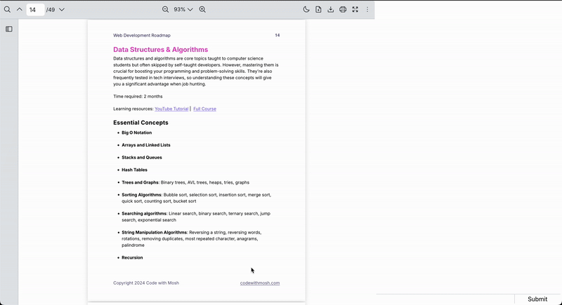 Screenshot of final app