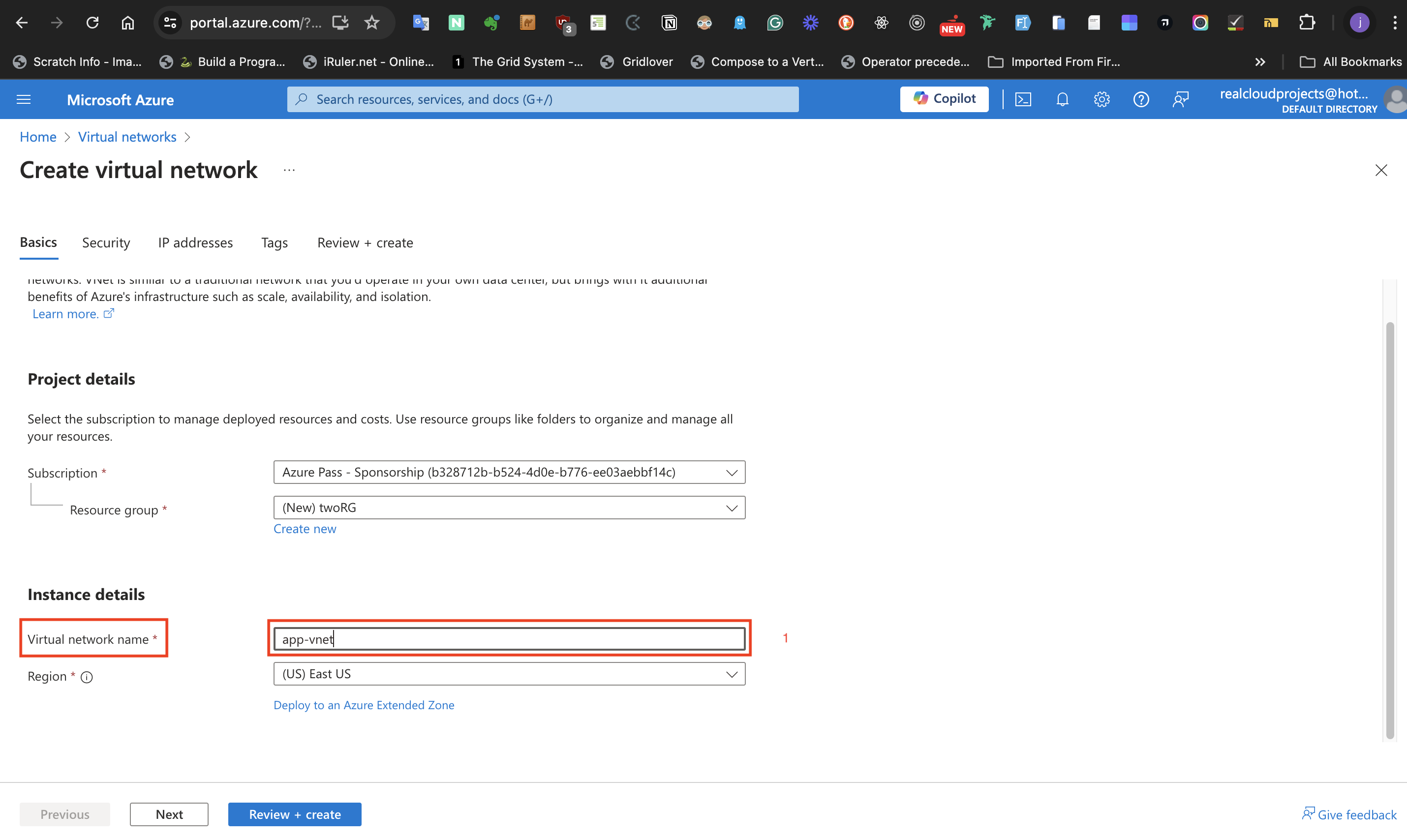 Virtual network name