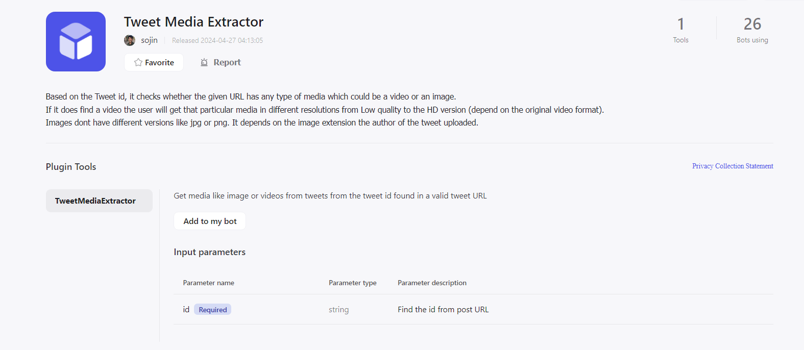Tweet media extractor plugin