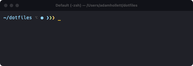 A terminal prompt featuring a solid blue circle