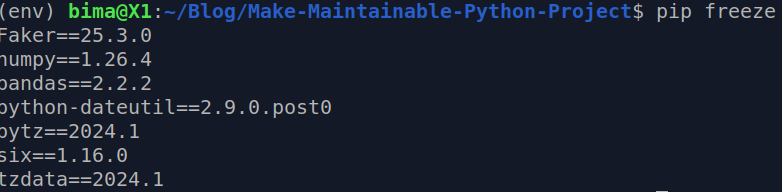 pip freeze virtual environtment