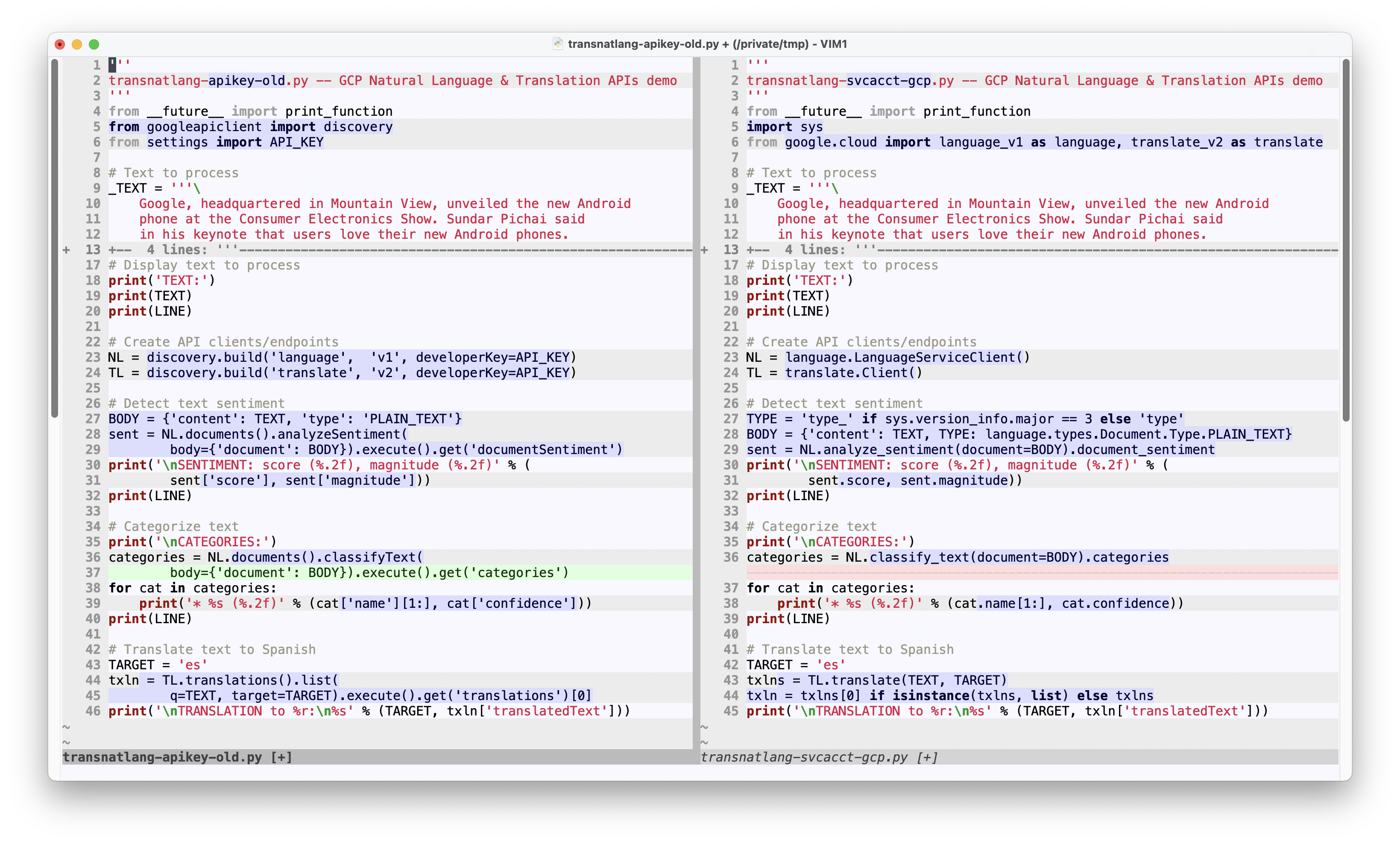 Comparing Python versions