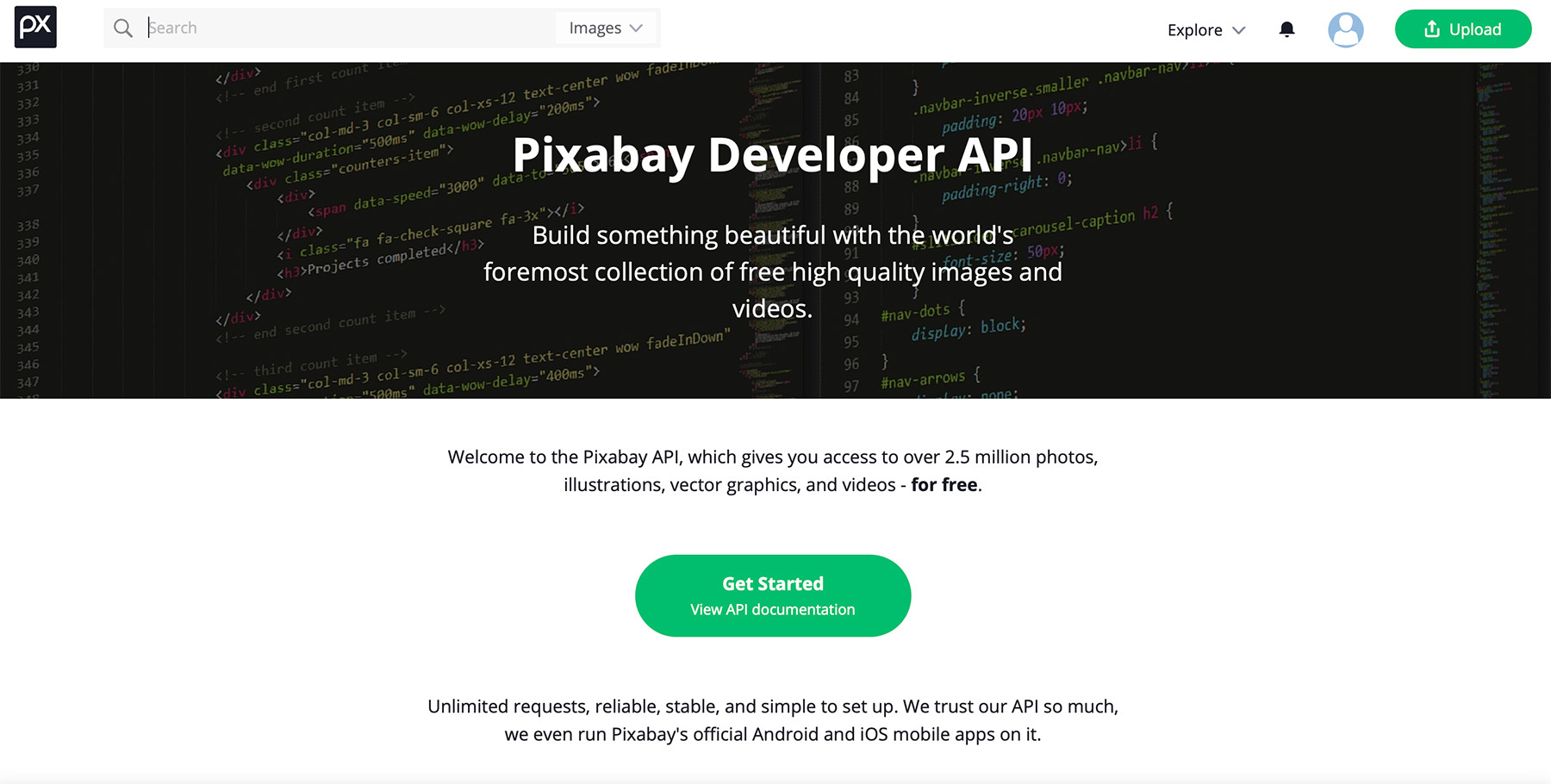 pixabay homepage