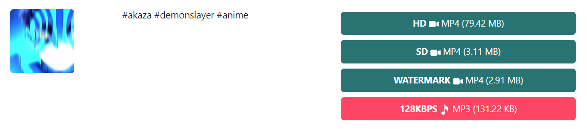 Select the video format you want to save