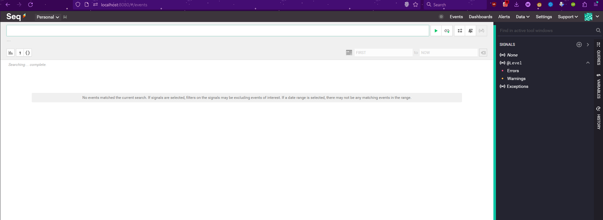 After logging into seq
