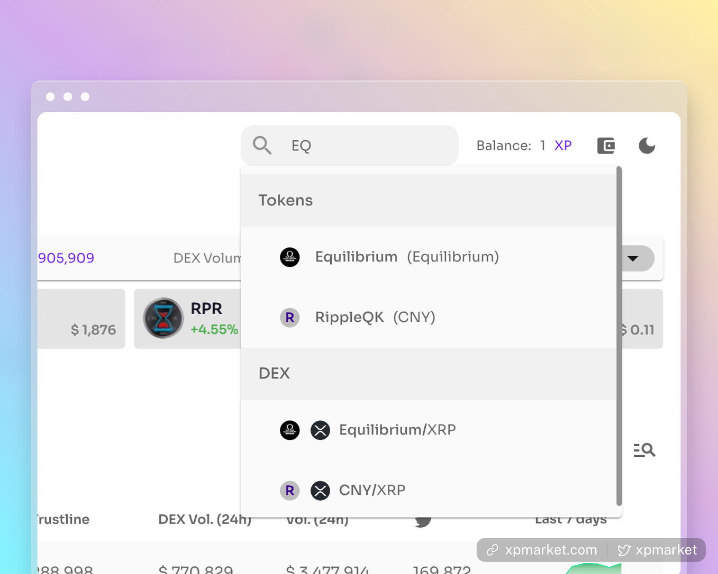 global search on xpmarket