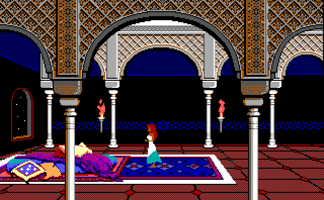 The princess waiting captured on her room is the first and one of the few cutscenes of the game