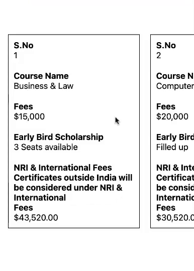gif representing scrolling card table for mobile view