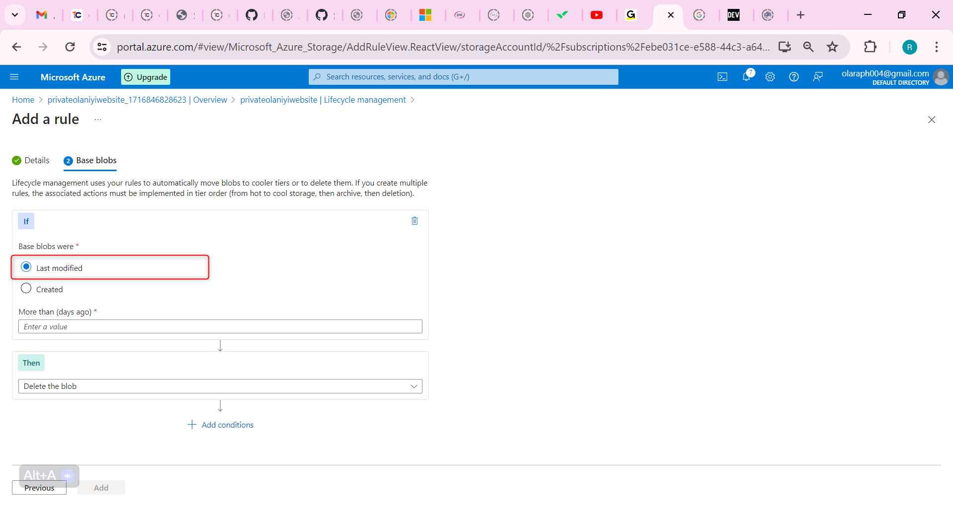 Last modified is selected