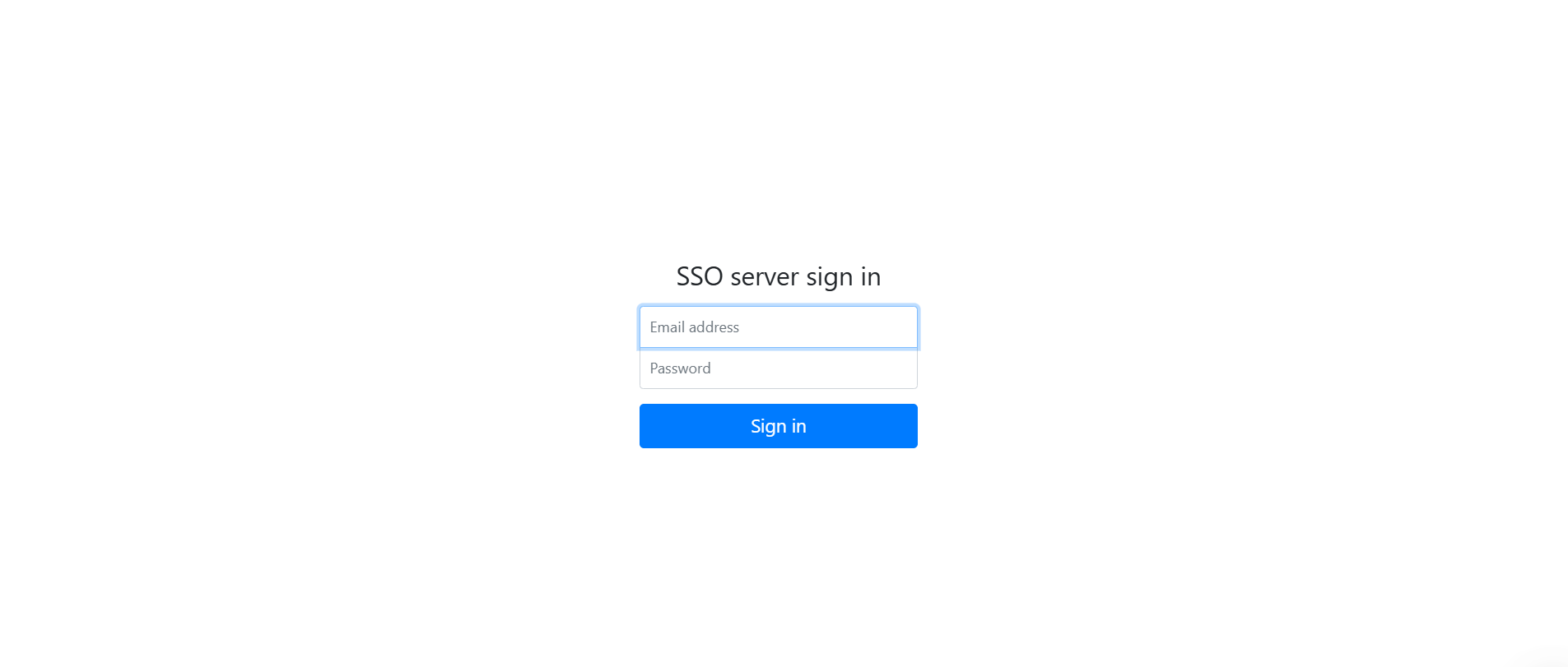 SSO Login Page