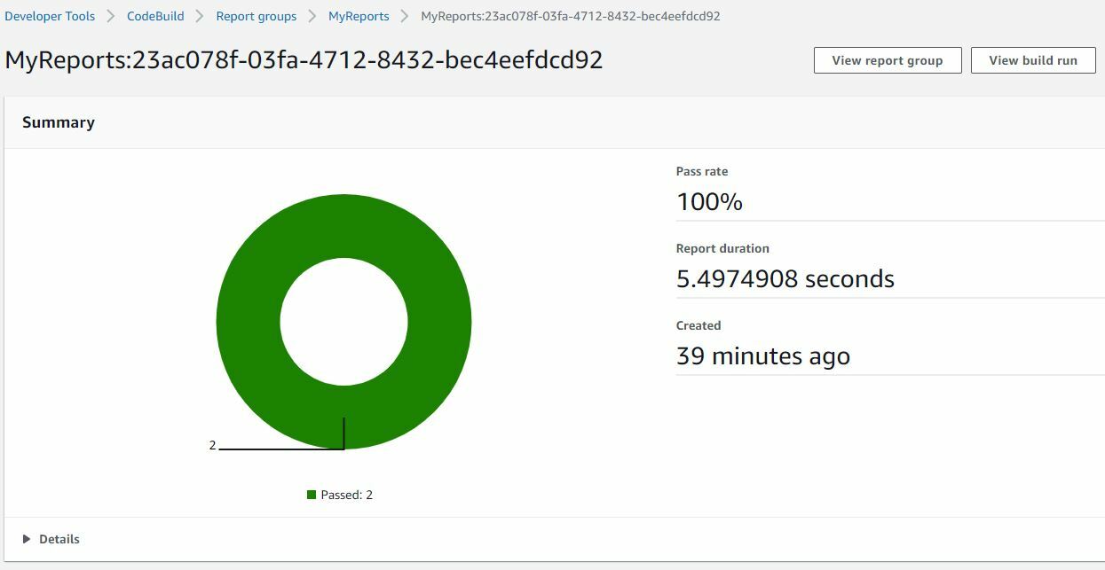 codebuild test reports