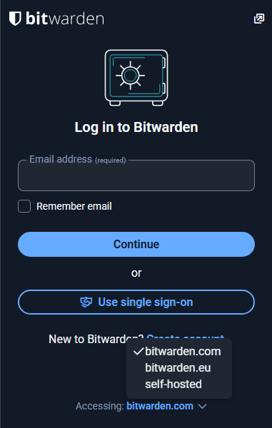 Bitwarden extension