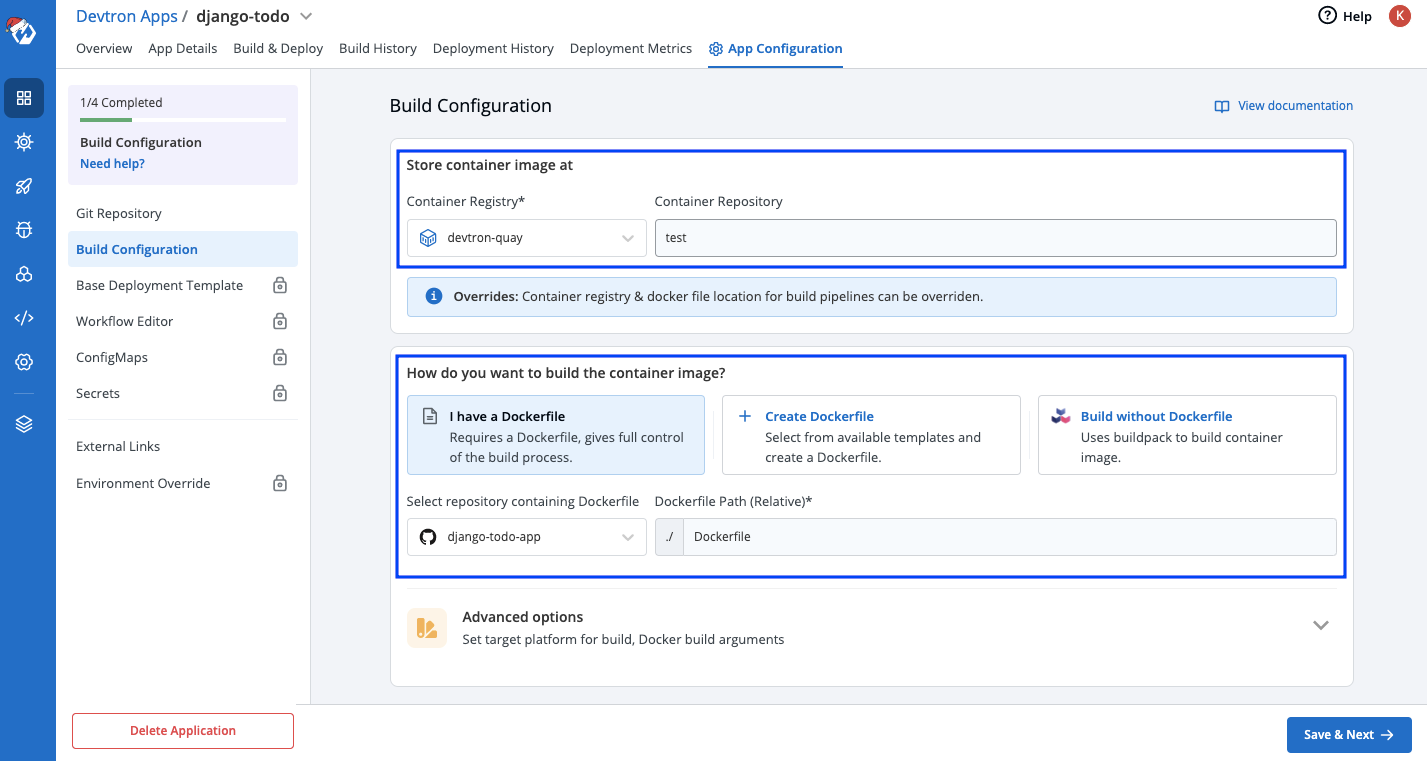 Set Build Configurations
