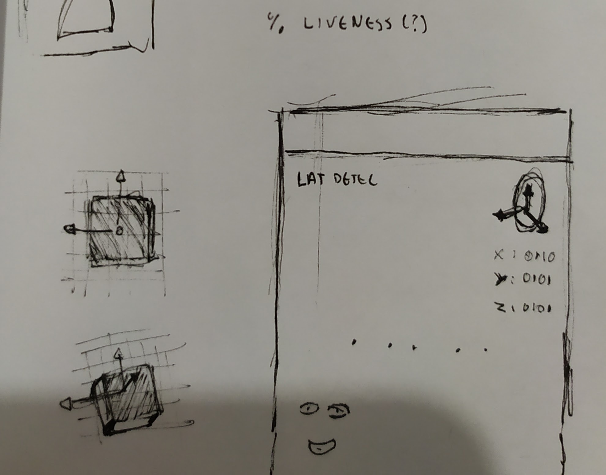 Sketch of the app screen