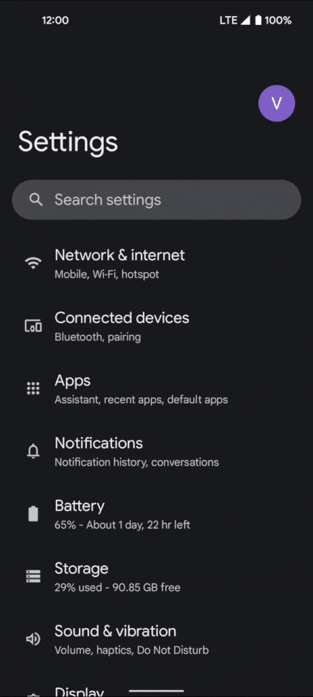 Instruction on how to switch cellular types on Android