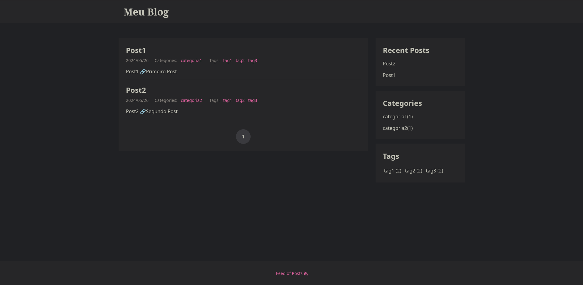 Página inicial do blog