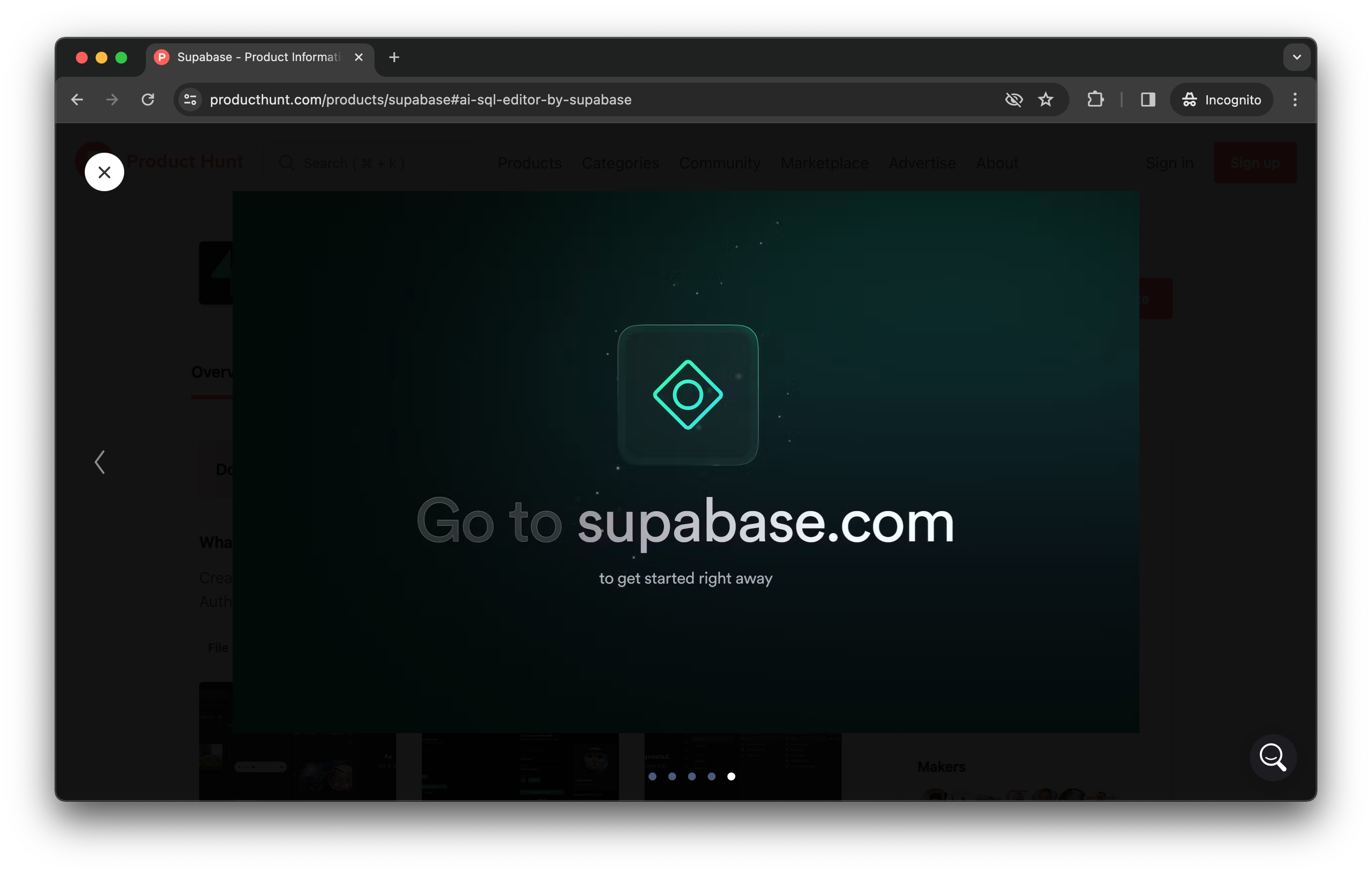 Supabase added a call-to-action to inspire action.